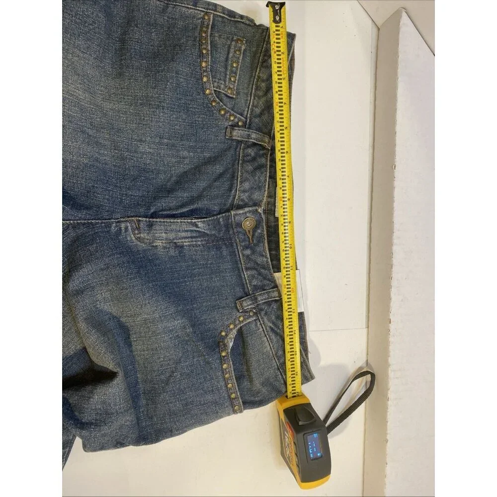 Liz Claiborne Size 12 Jeans Capri Dark‎ Vintage Wash Denim Short Stretch ~ New